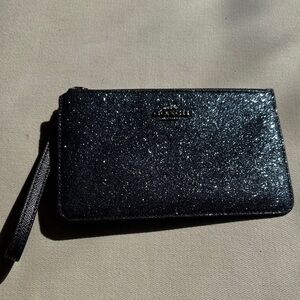 Coach Black Sparkle Wristlet